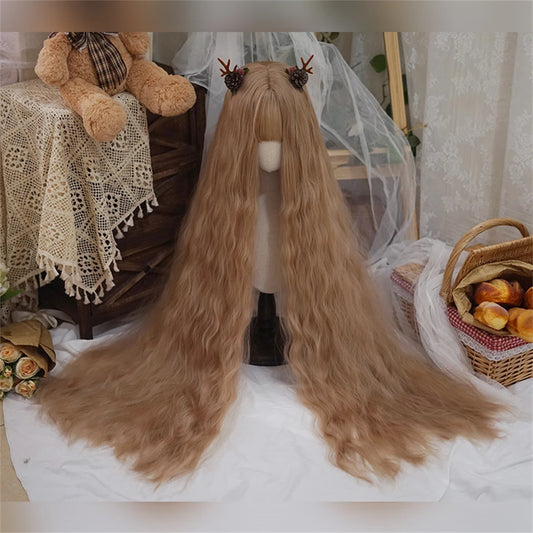 110cm Extra Long Wavy Cosplay Lolita Wig with Bangs