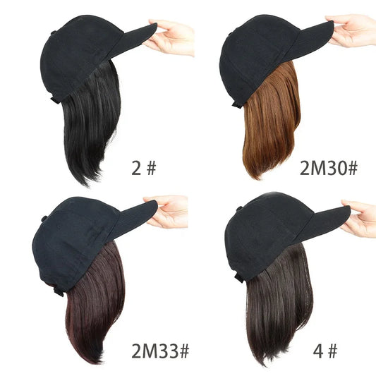 12-Inch Short Bob Synthetic Hair Extension Baseball Cap
