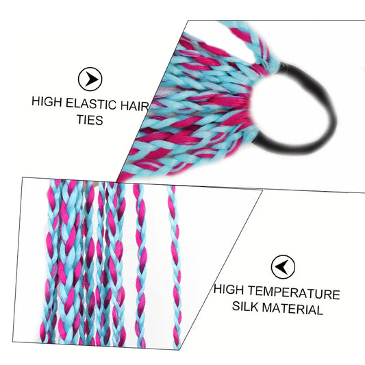 12-Inch Colorful Braided Ponytail Extension for Performances