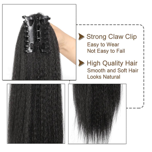 12-Inch Kinky Straight Ponytail Hair Extension for Women