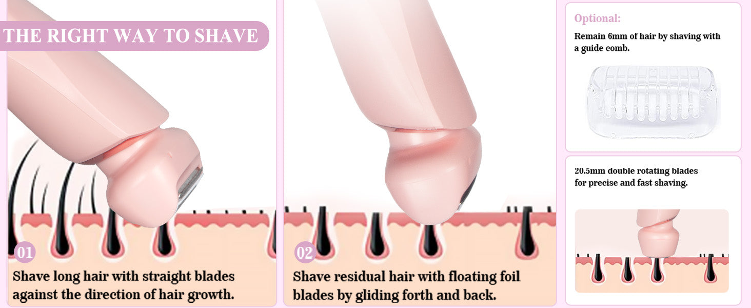 Electric Shaver for Women Painless Hair Remover for Body and Face - 10