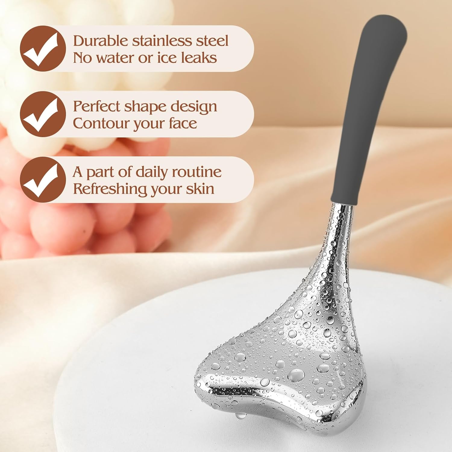 2-in-1 Stainless Steel Facial Cooling Cryo Sticks for Skin Tightening - 8