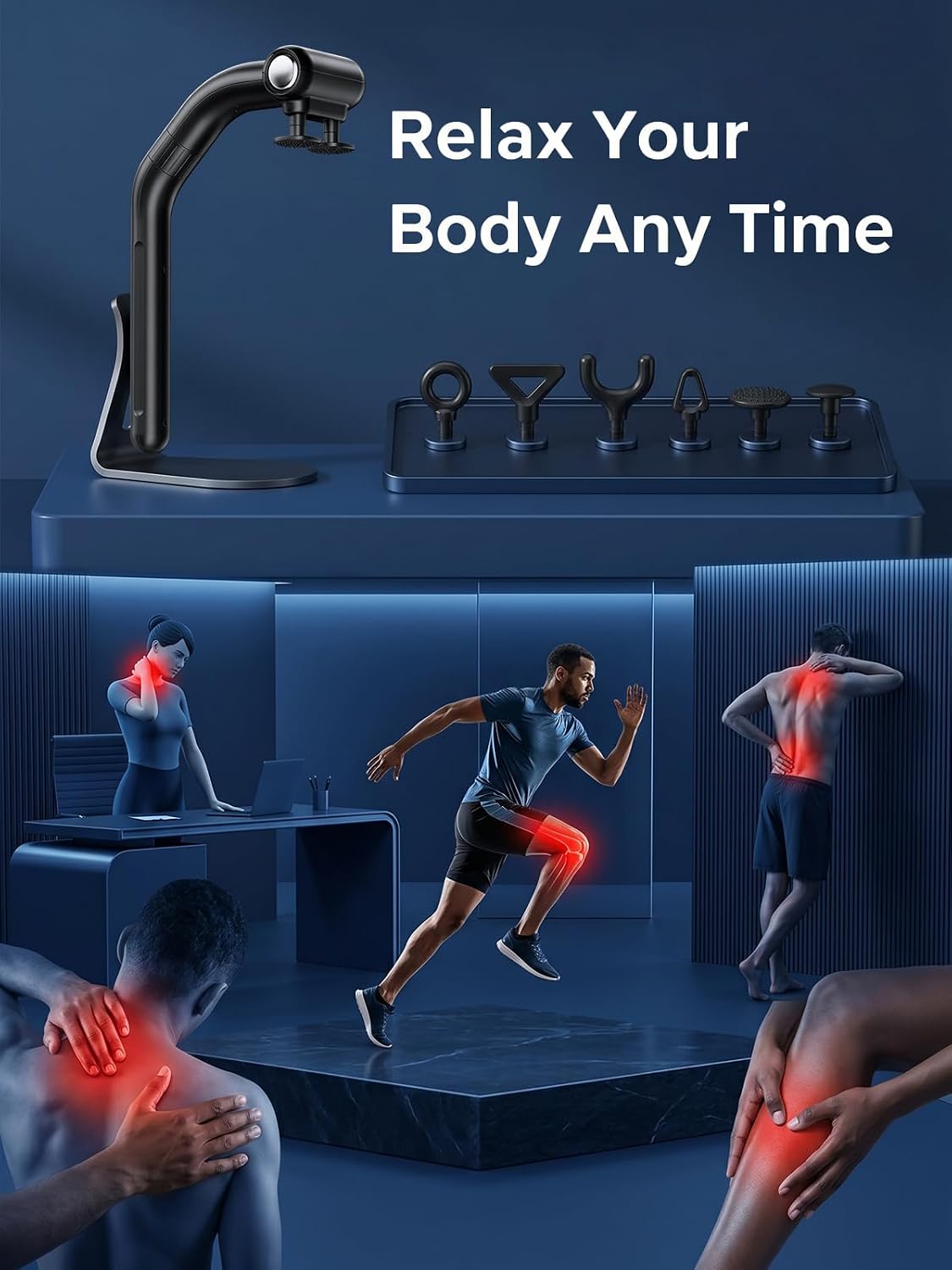 Dual Head Percussion Massage Gun for Full Body Muscle Relief