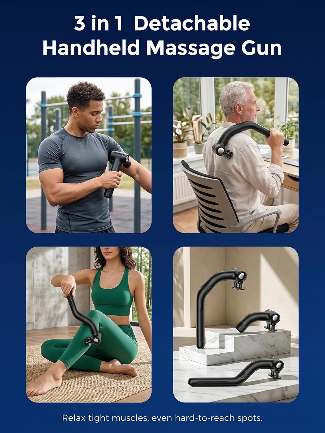 Dual Head Percussion Massage Gun for Full Body Muscle Relief - 7