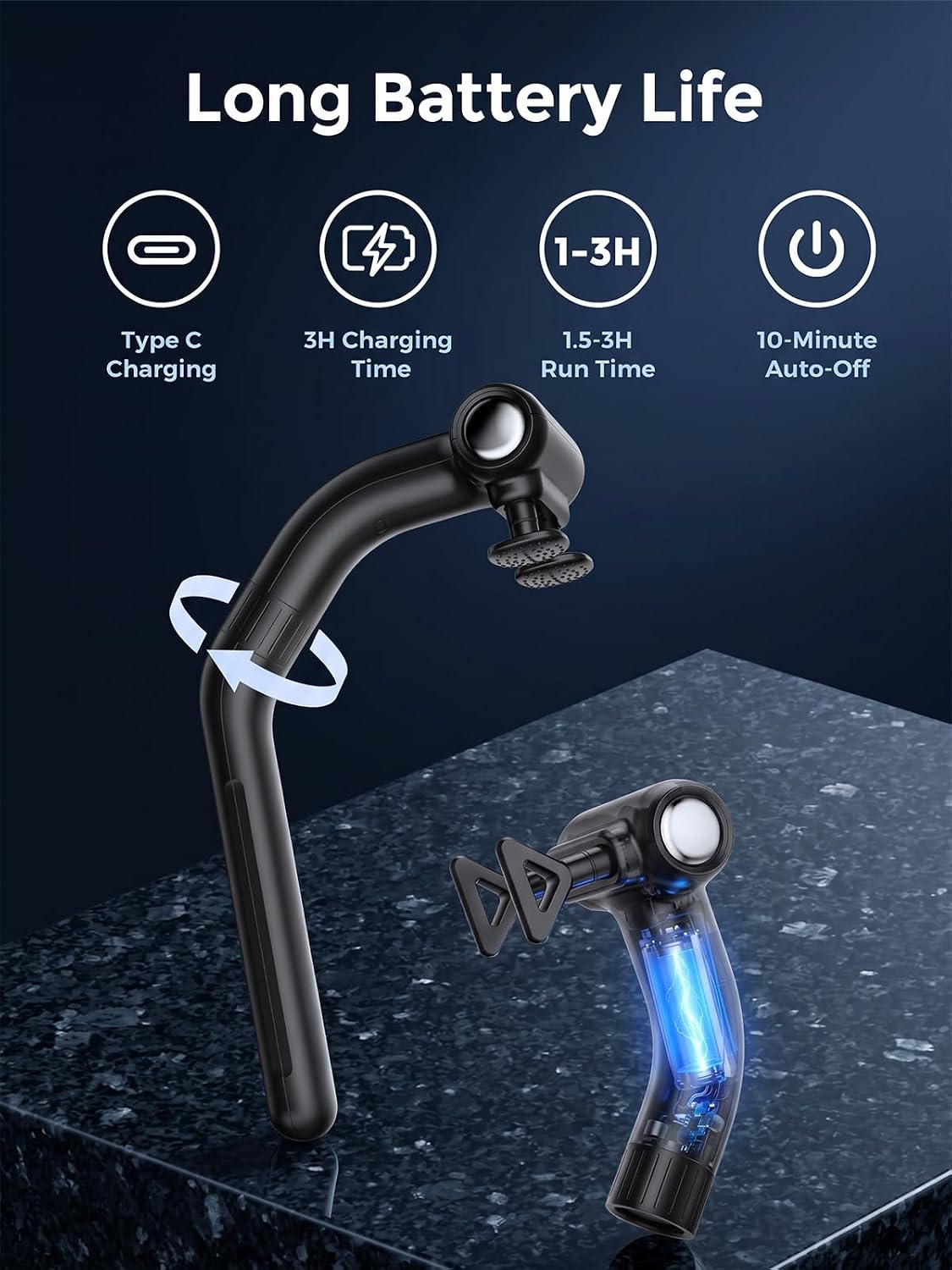 Dual Head Percussion Massage Gun for Full Body Muscle Relief - 12