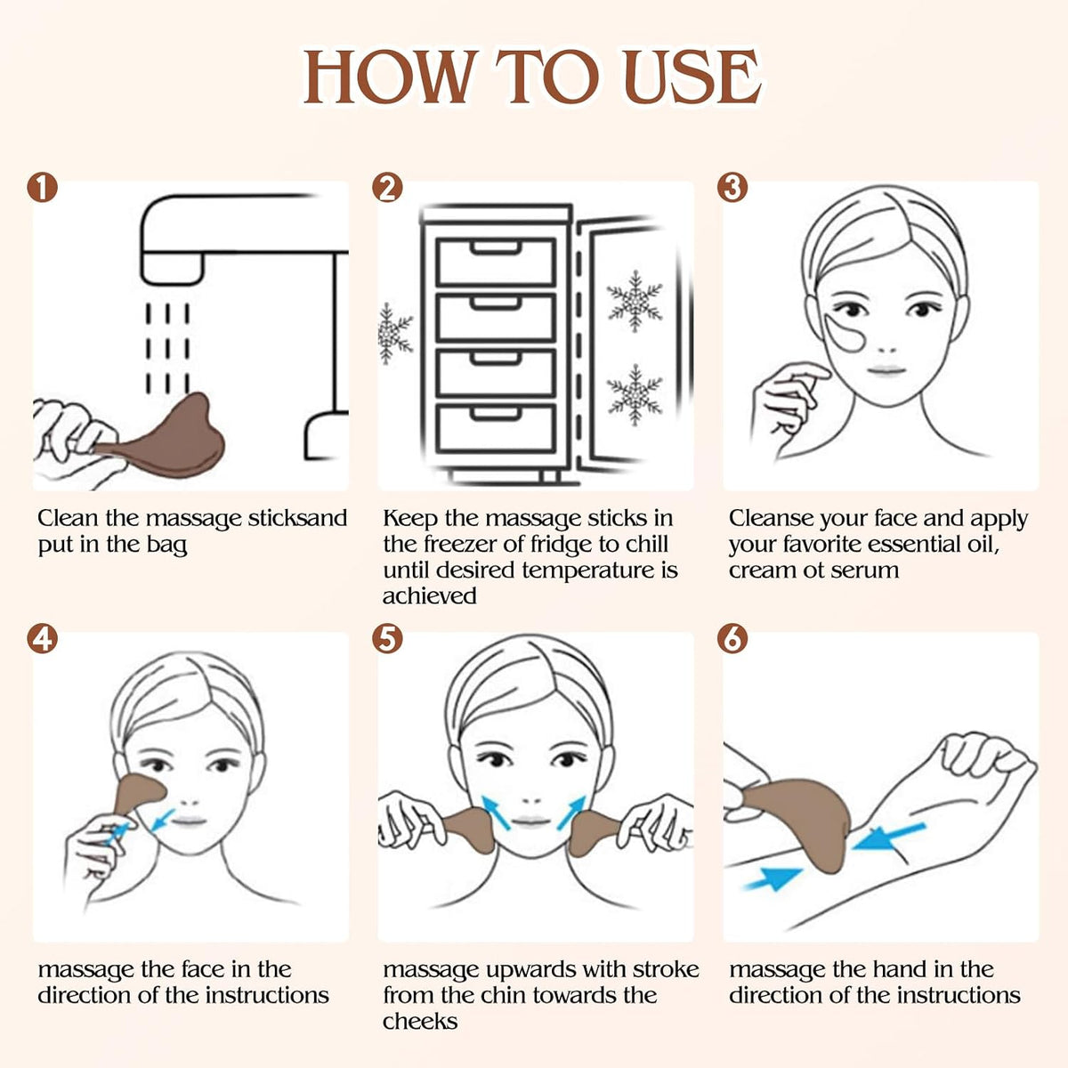 2-in-1 Stainless Steel Facial Cooling Cryo Sticks for Skin Tightening