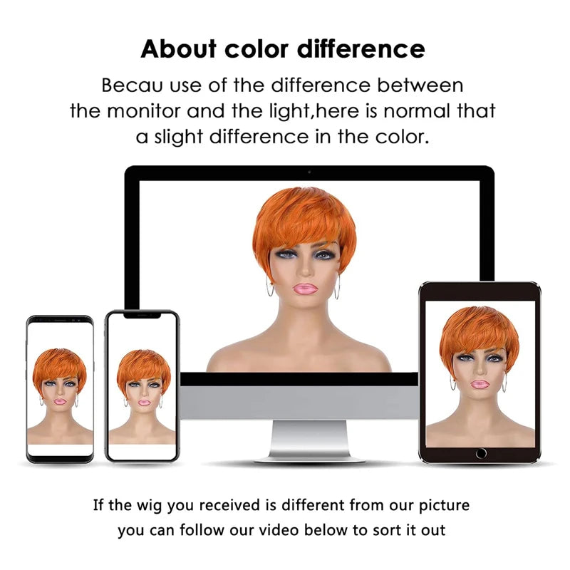 Short Platinum Blonde Pixie Cut Synthetic Wig