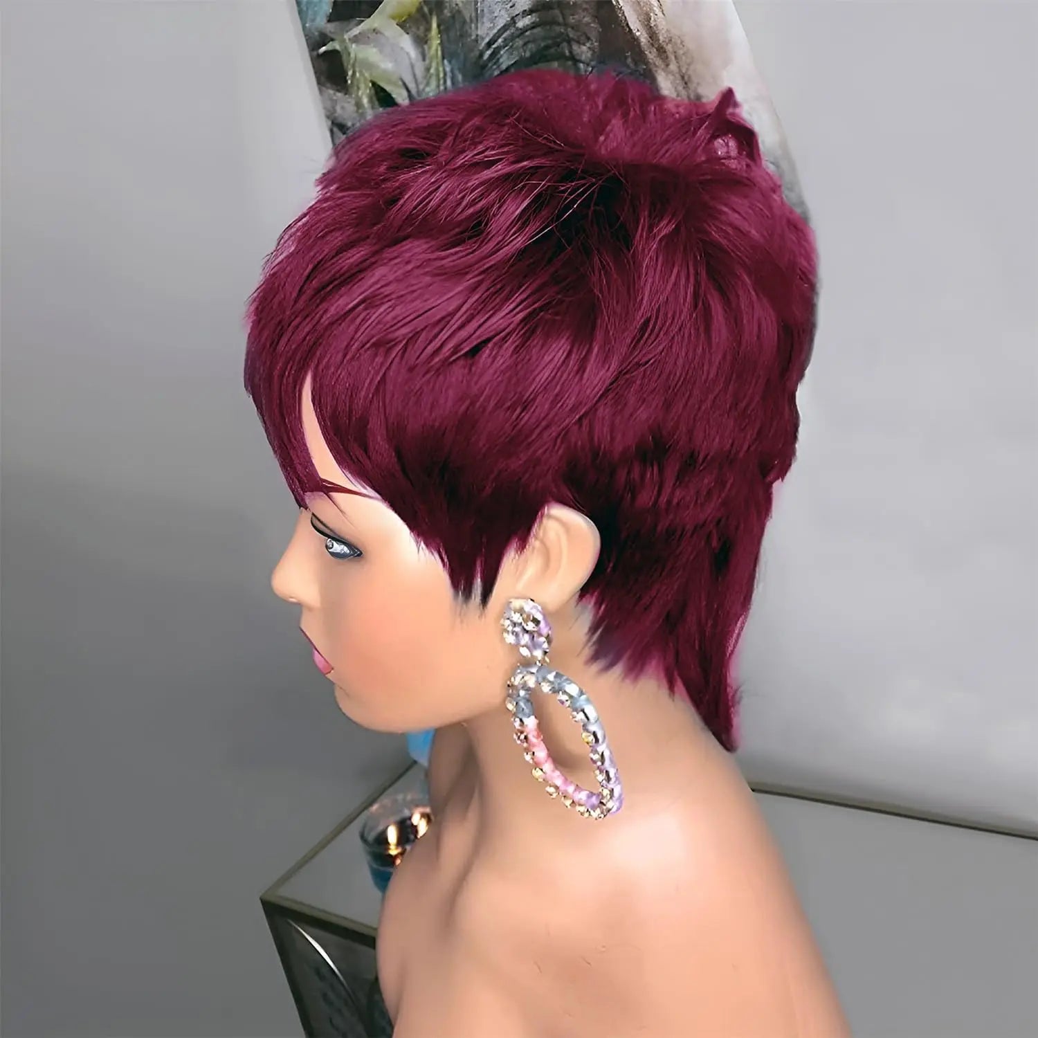 Short Curly Mullet Pixie Cut Wig for Women - 10