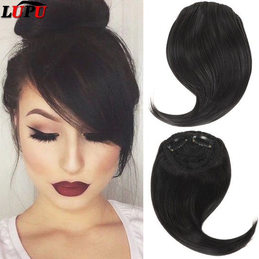 Clip-In Side Bangs Synthetic Hair Extension for Instant Volume