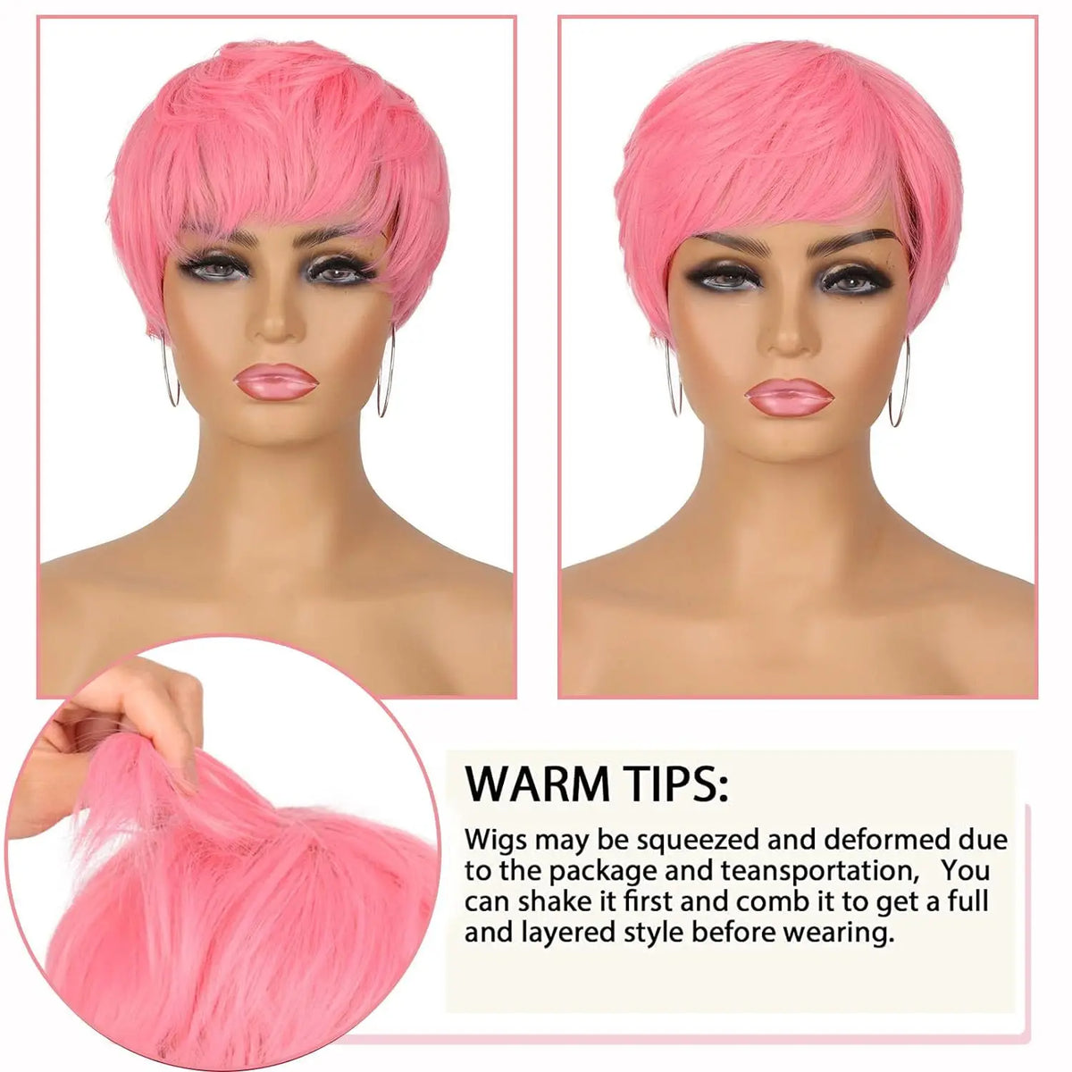 Short Platinum Blonde Pixie Cut Synthetic Wig