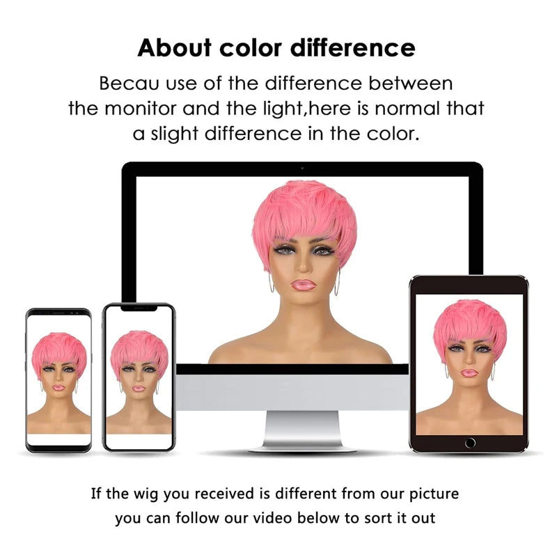 Short Platinum Blonde Pixie Cut Synthetic Wig - 10