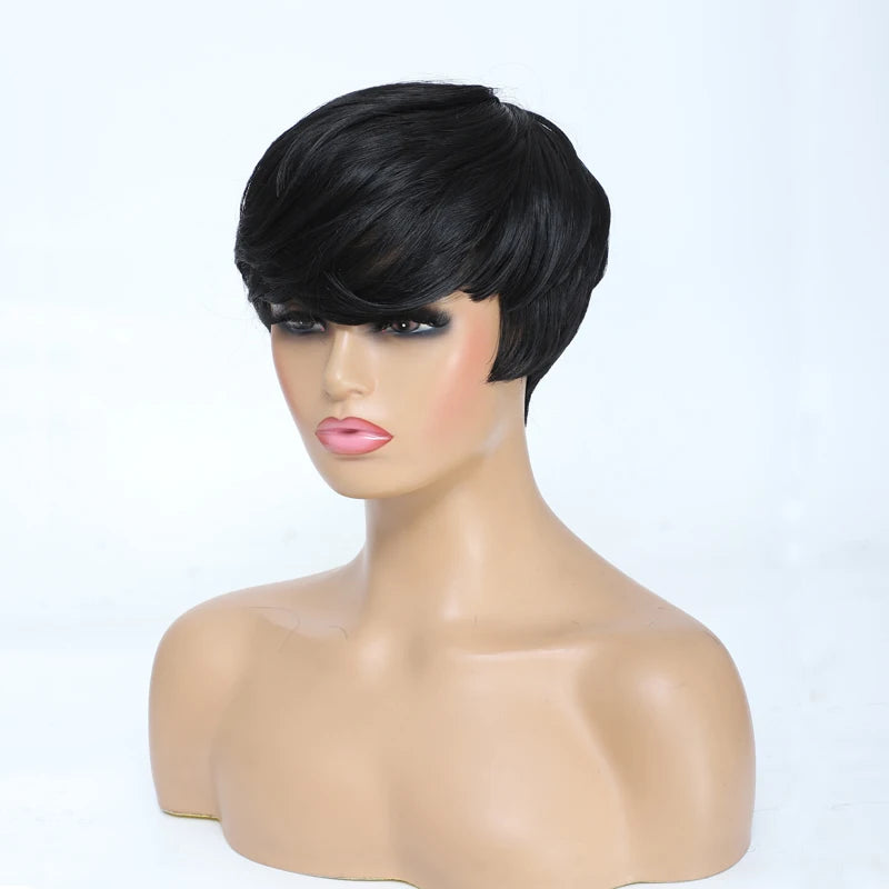 Short Pixie Cut Wavy Wig for Daily Wear Women - 5