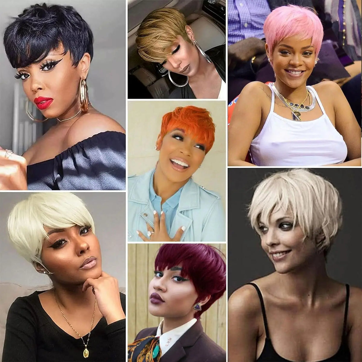 Short Platinum Blonde Pixie Cut Synthetic Wig