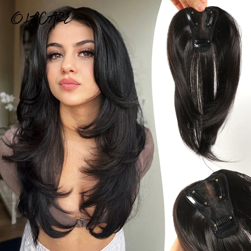 Clip-In Hair Topper for Volume and Natural Fringe