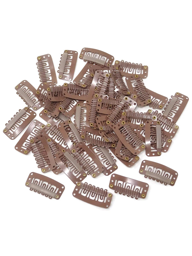 50-Pack U-Shaped Metal Hair Extension Clips for Secure Hold - 15