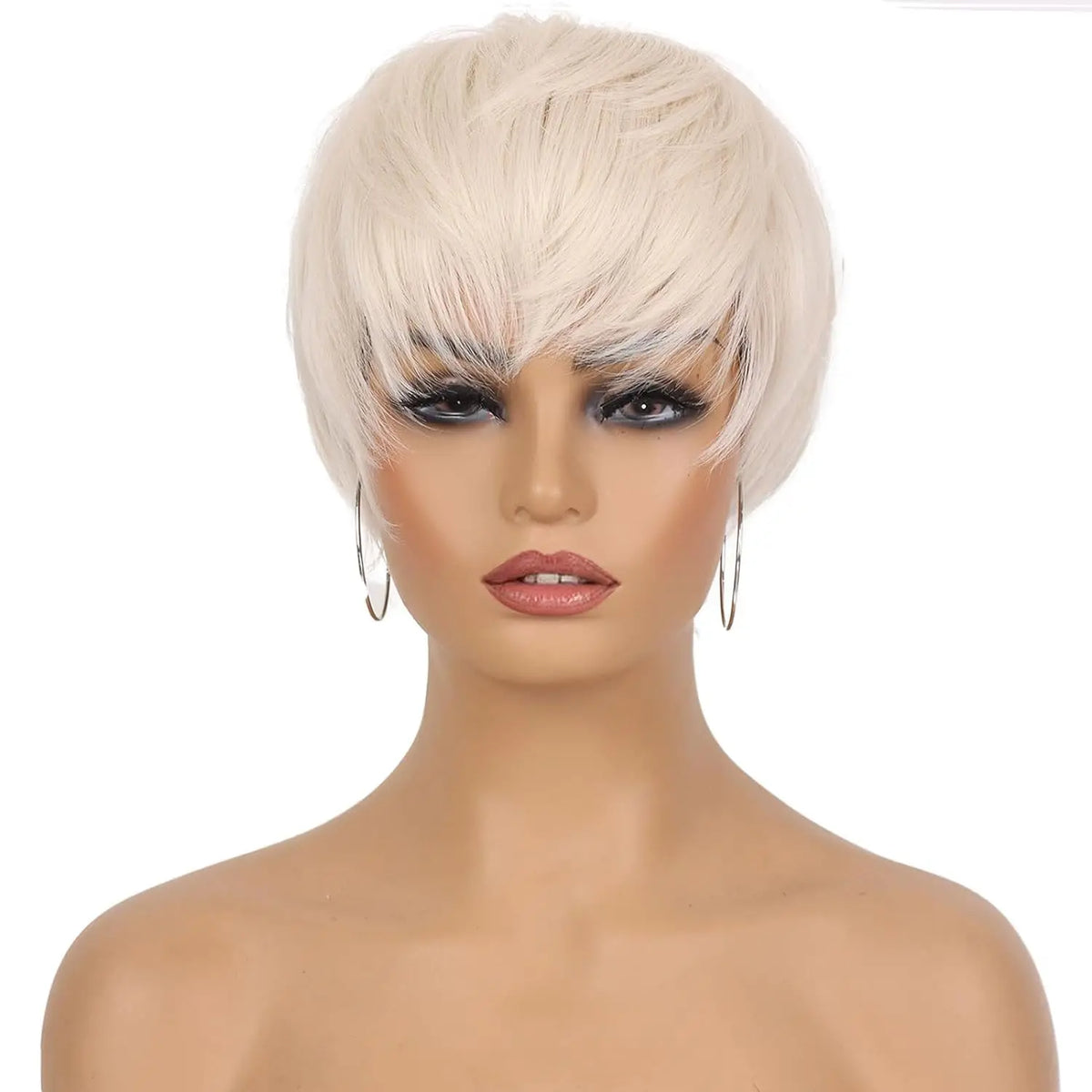 Short Platinum Blonde Pixie Cut Synthetic Wig