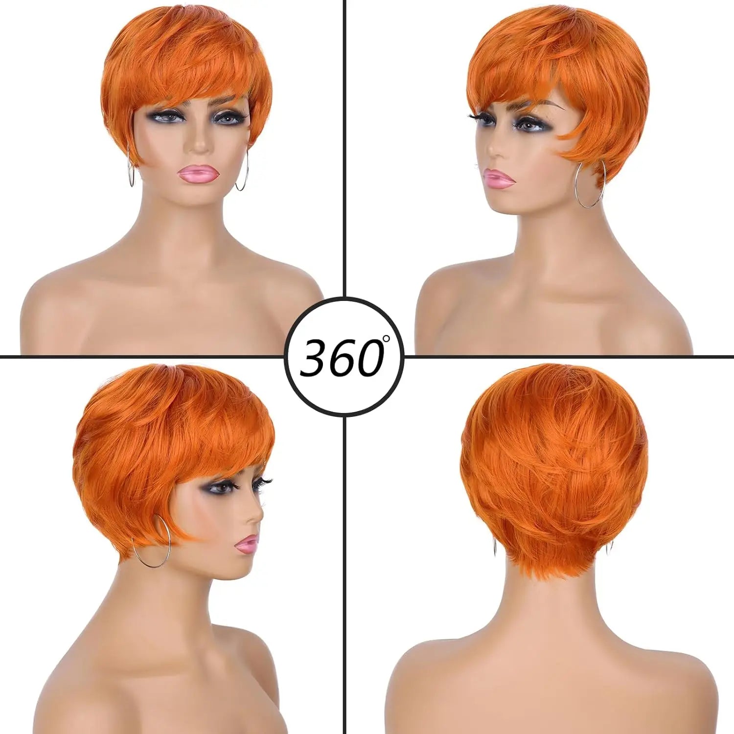 Short Platinum Blonde Pixie Cut Synthetic Wig - 11