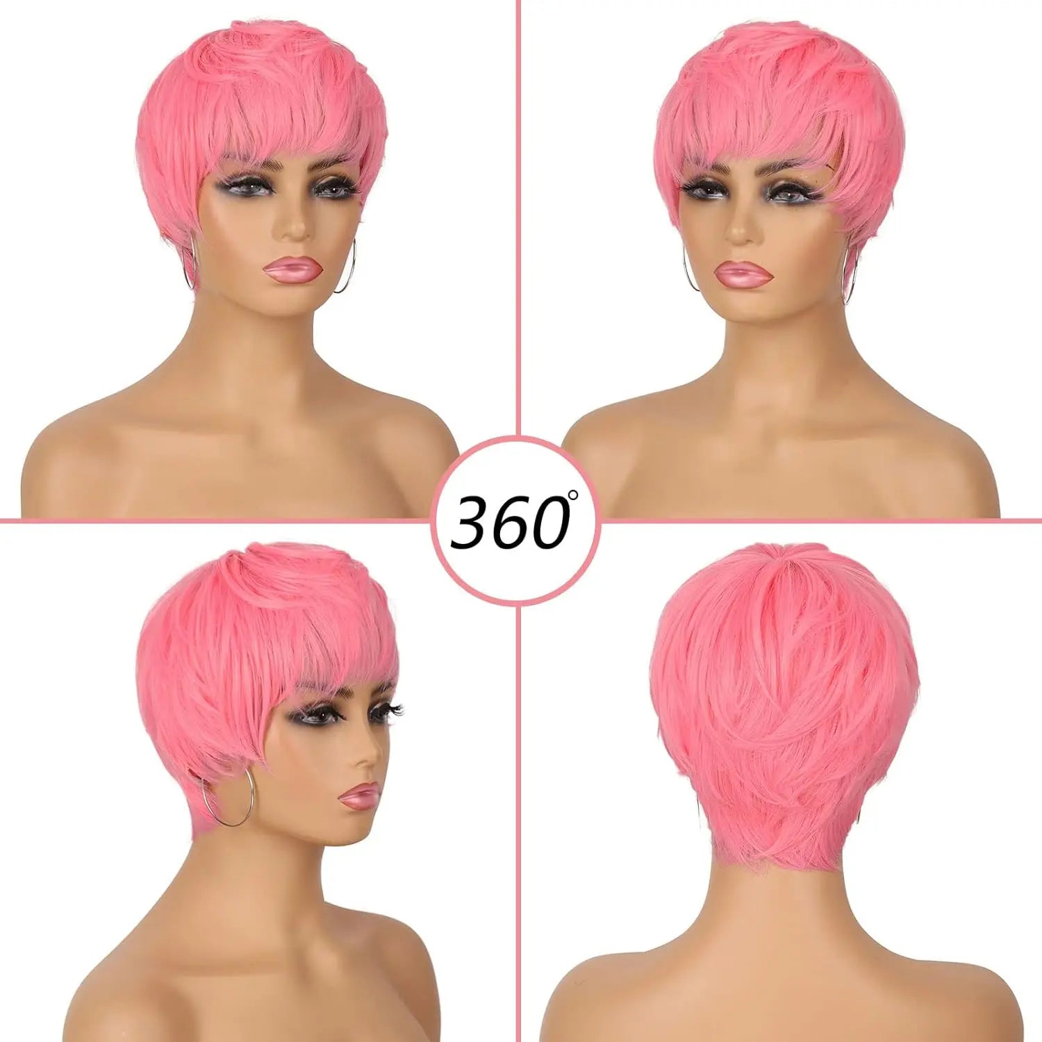 Short Platinum Blonde Pixie Cut Synthetic Wig - 9