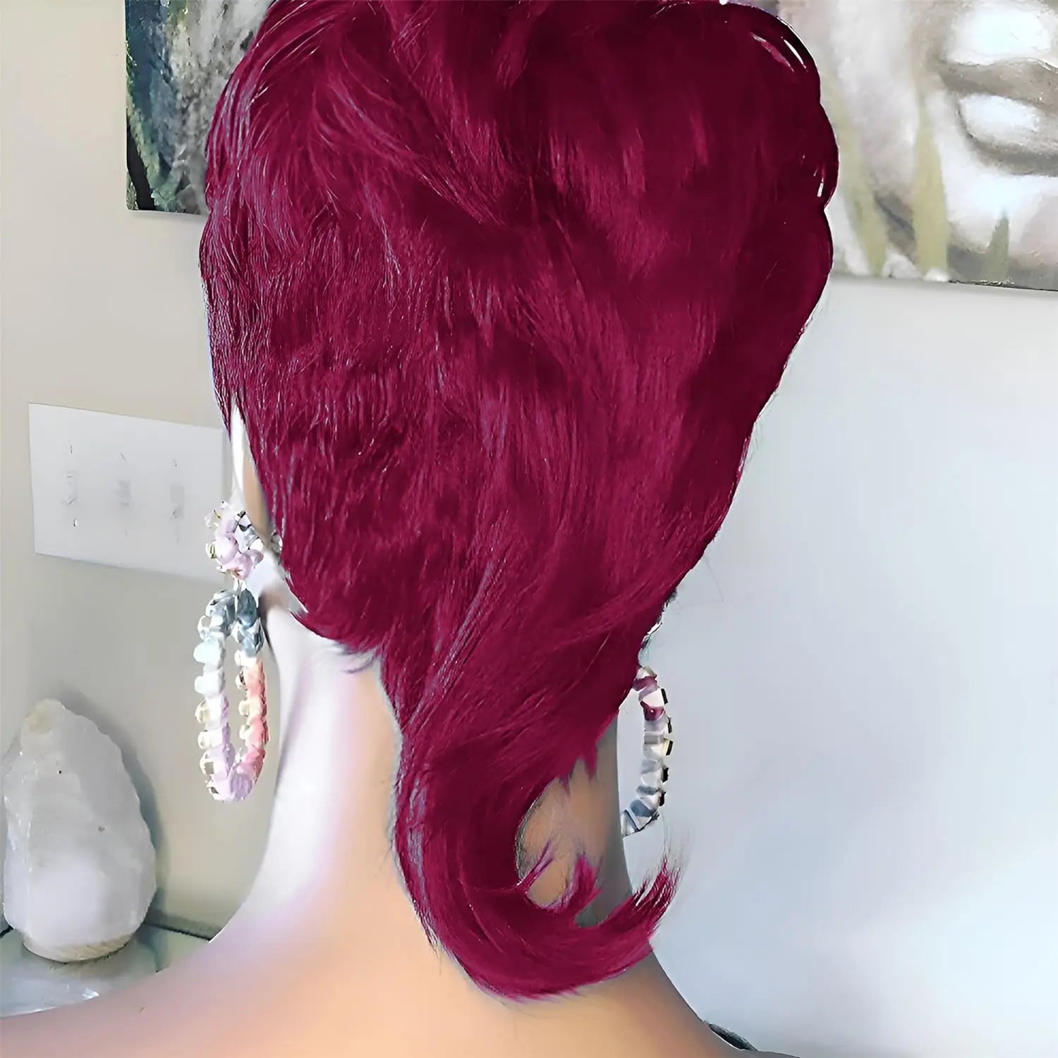 Short Curly Mullet Pixie Cut Wig for Women - 7