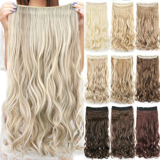 Curly Clip-In Synthetic Hair Extensions for Instant Volume
