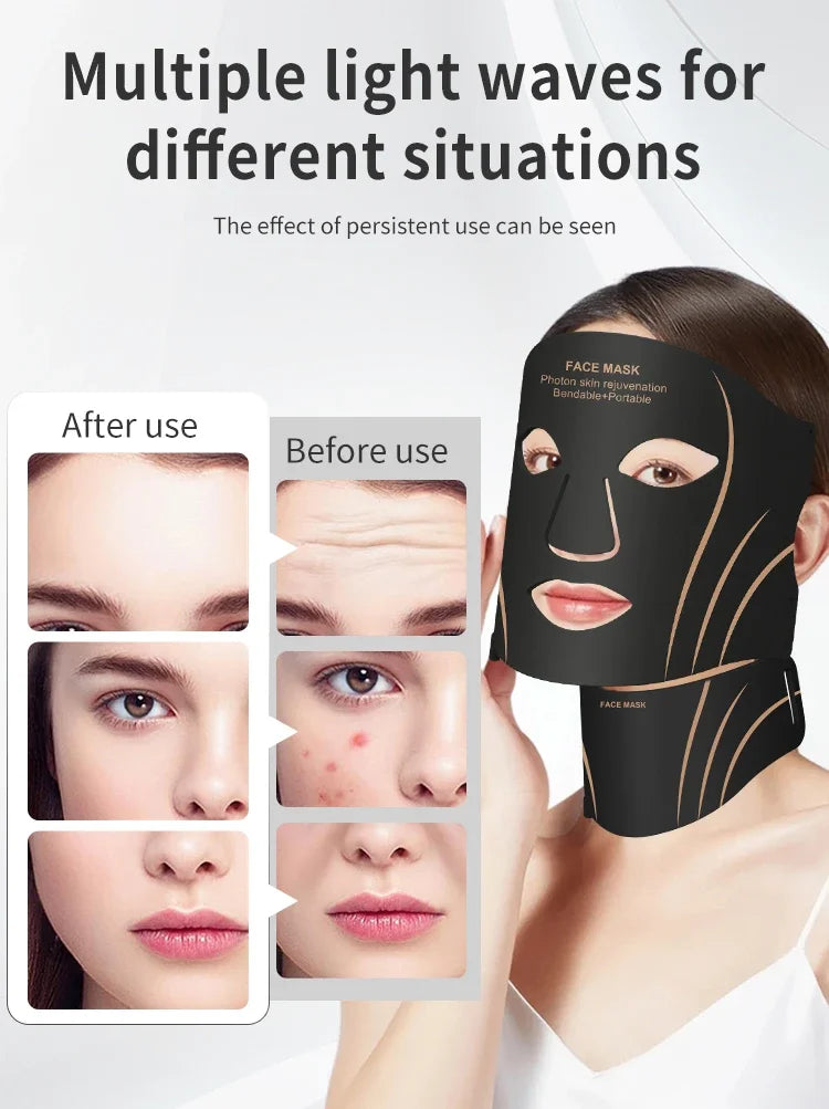 7-Color LED Light Therapy Face and Neck Mask for Skin Rejuvenation - 11