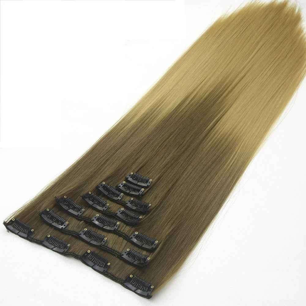 Straight Ombre Clip-In Synthetic Hair Extensions