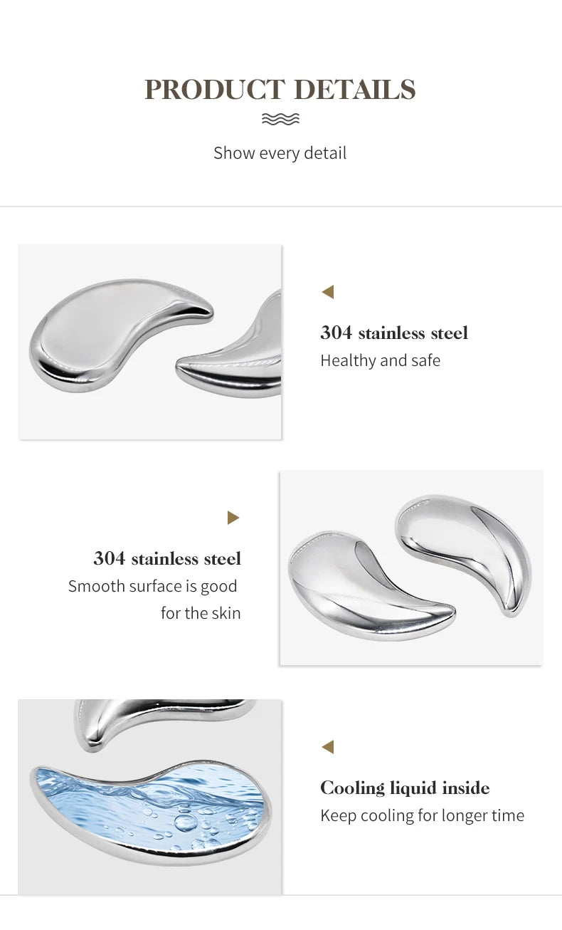 Stainless Steel Cooling Eye Pads for Puffiness and Dark Circles