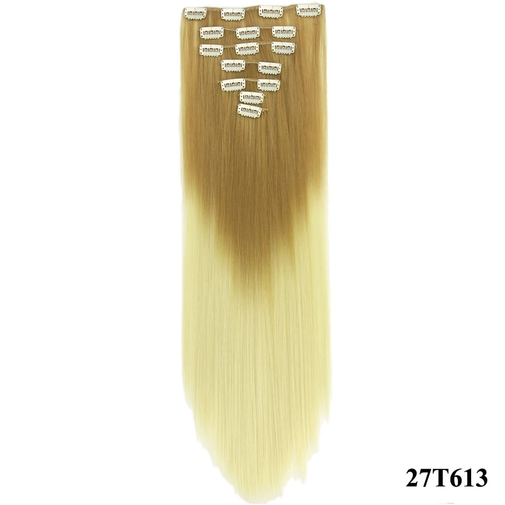 Straight Ombre Clip-In Synthetic Hair Extensions - 12