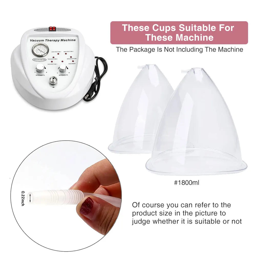 Vacuum Suction Cup Set for Breast Enhancement and Buttock Lifting