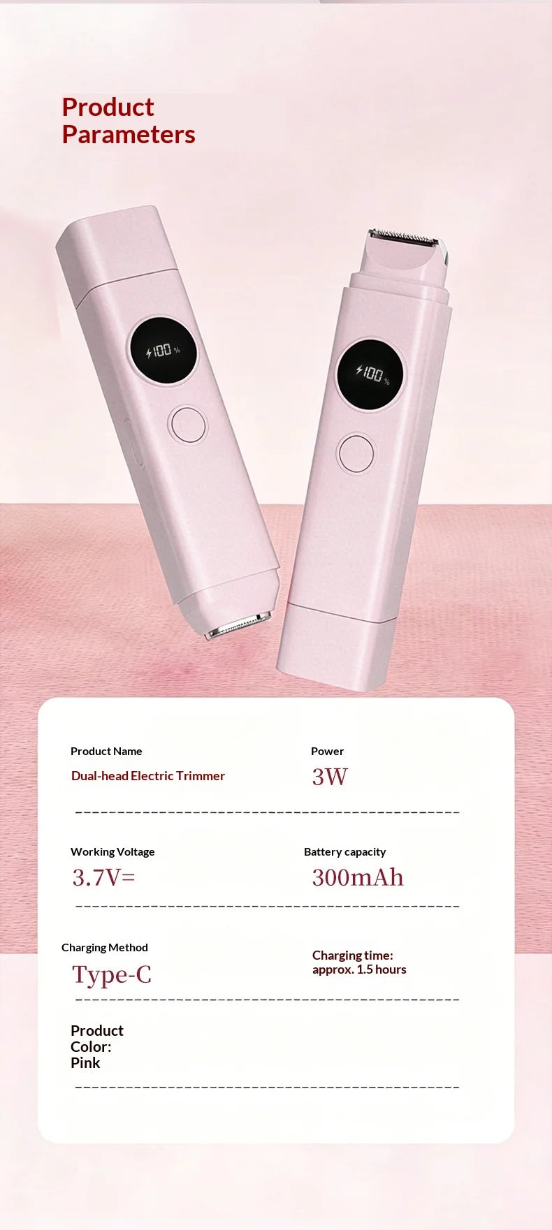 2-in-1 Electric Hair Shaver for Full Body and Bikini Trimming - 22