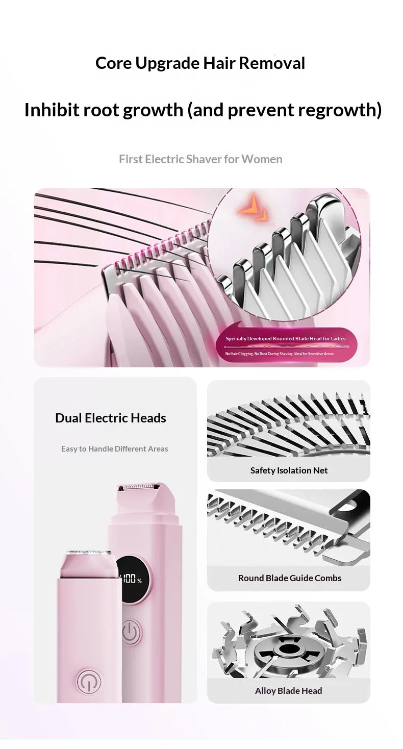 2-in-1 Electric Hair Shaver for Full Body and Bikini Trimming - 8