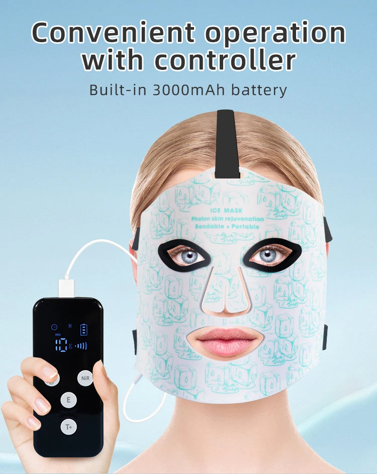 LED Red Light Therapy Face Mask with Cooling Gel for Skin Rejuvenation - 10