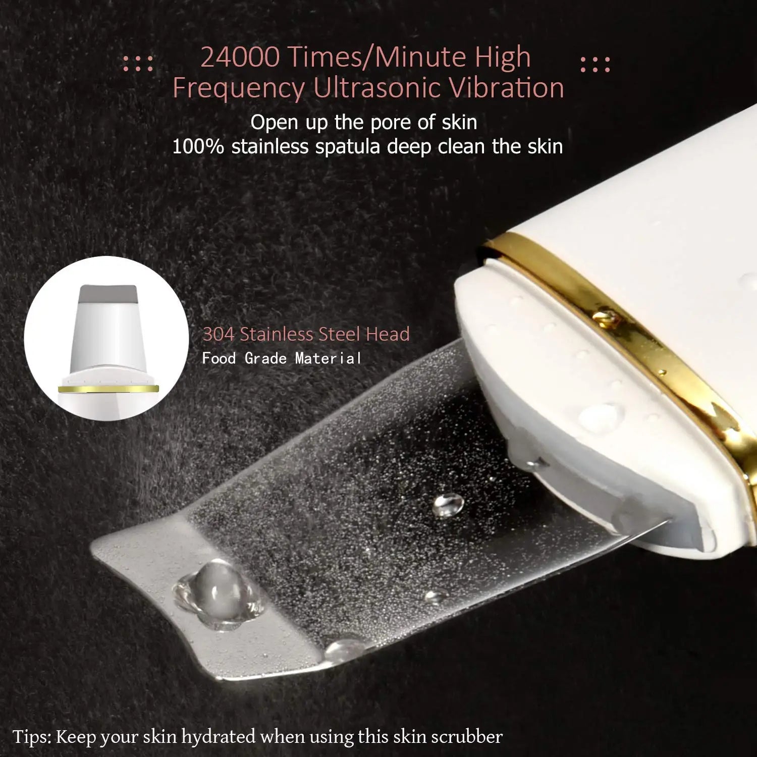 Ultrasonic Skin Scrubber Face Spatula for Deep Cleansing and Pore Care - 11