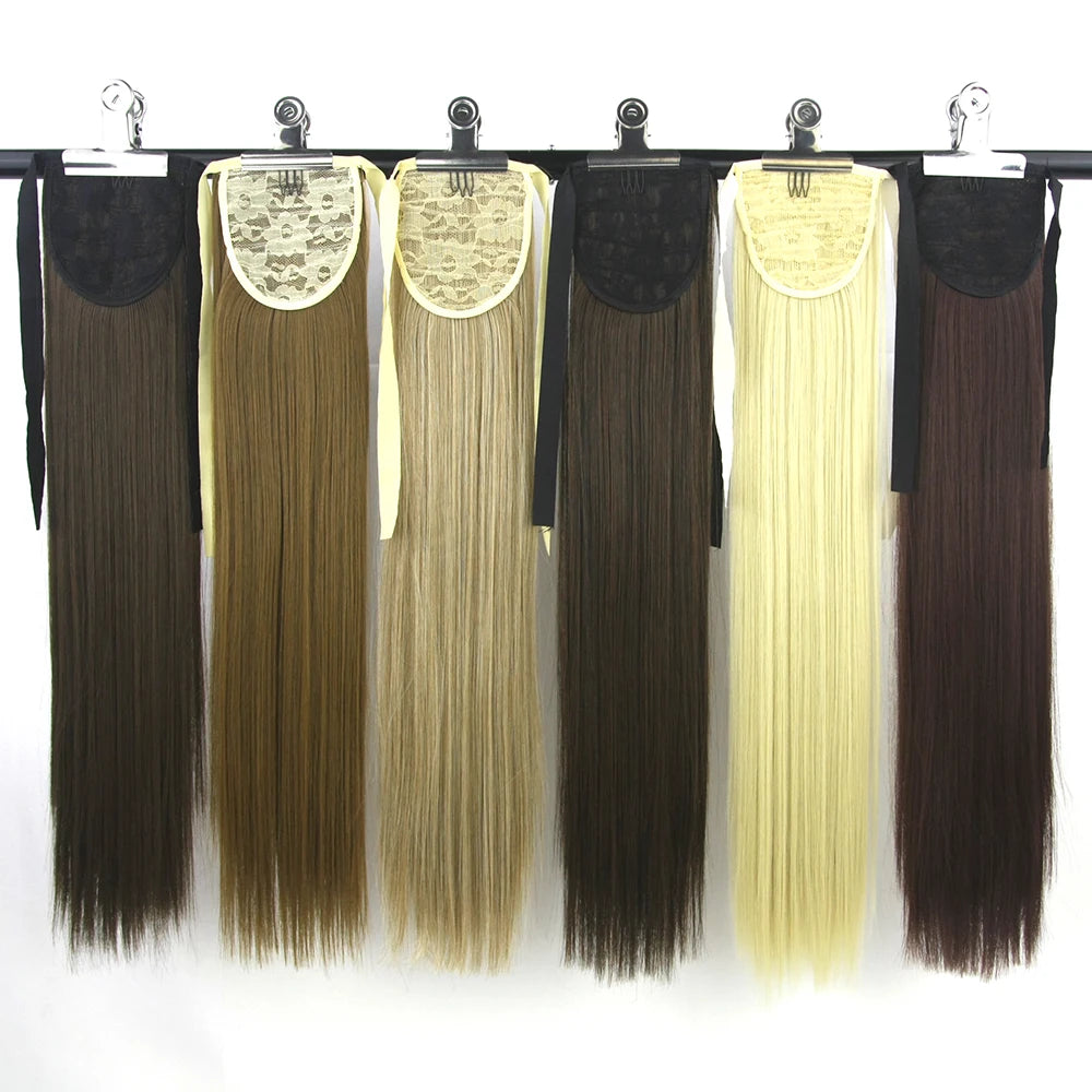 Long Straight Drawstring Ponytail Extension