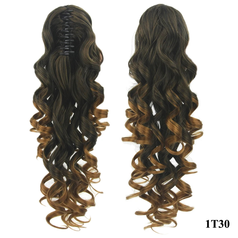 Long Curly Claw Clip Ponytail Hair Extension - 14