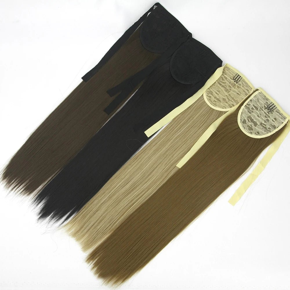 Long Straight Drawstring Ponytail Extension - 4
