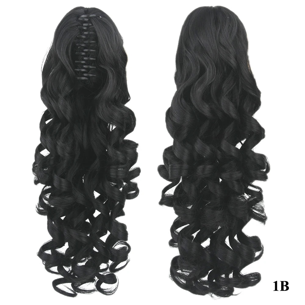 Long Curly Claw Clip Ponytail Hair Extension - 9