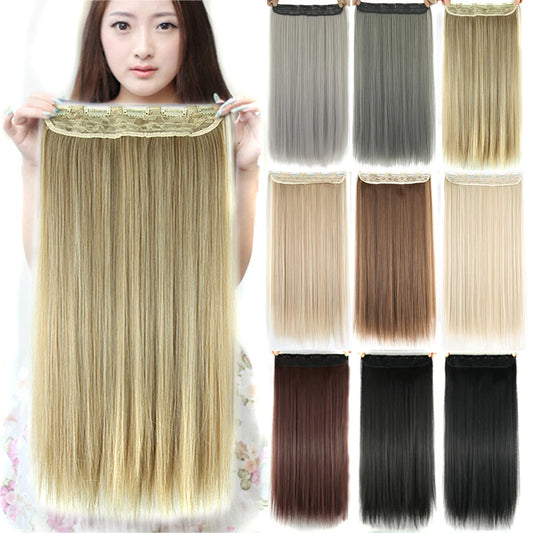 Long Straight Synthetic Clip-In Hair Extensions