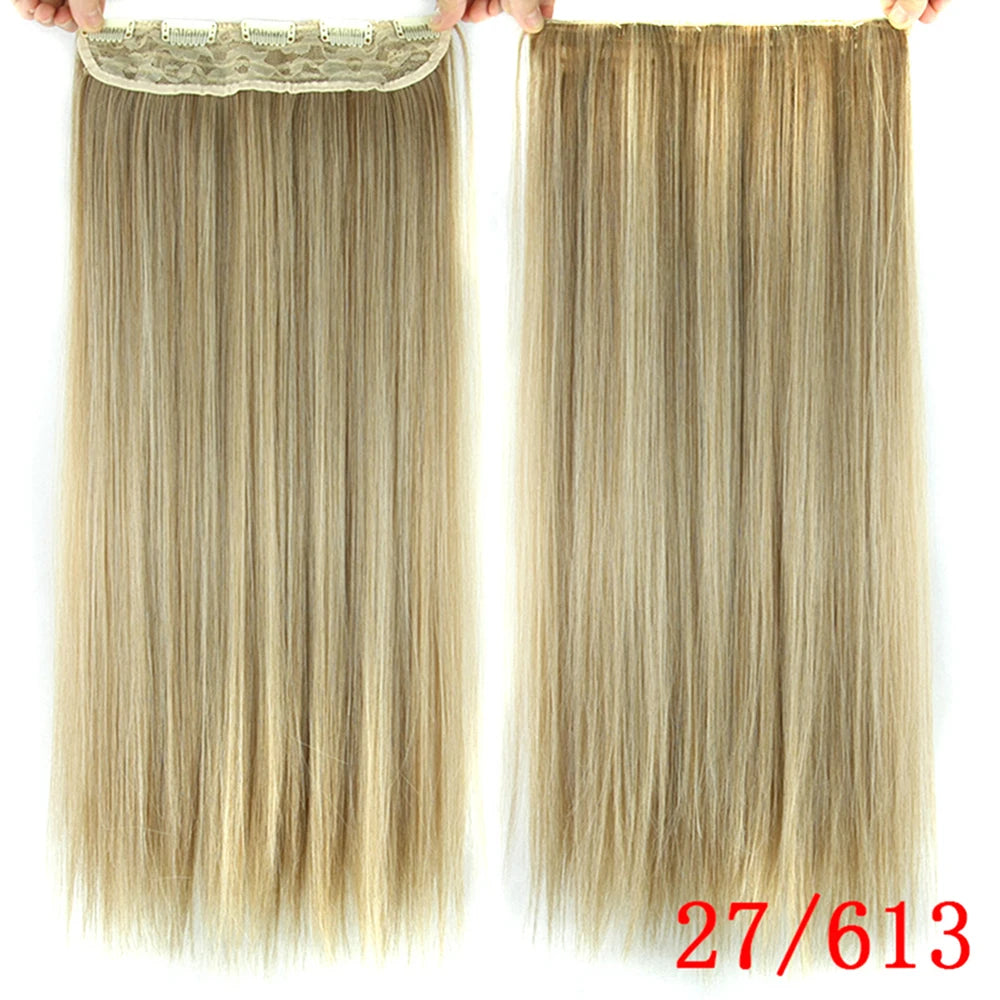 Long Straight Synthetic Clip-In Hair Extensions - 14