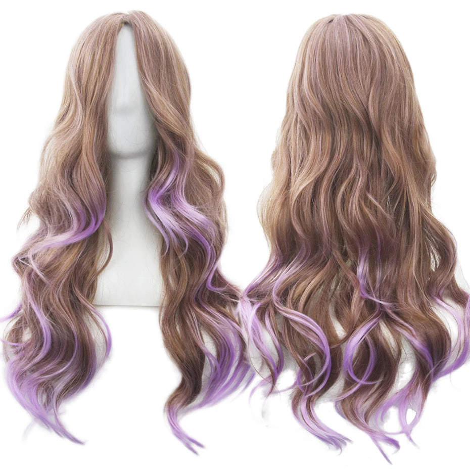 Long Ombre Rainbow Cosplay Wig with Bangs