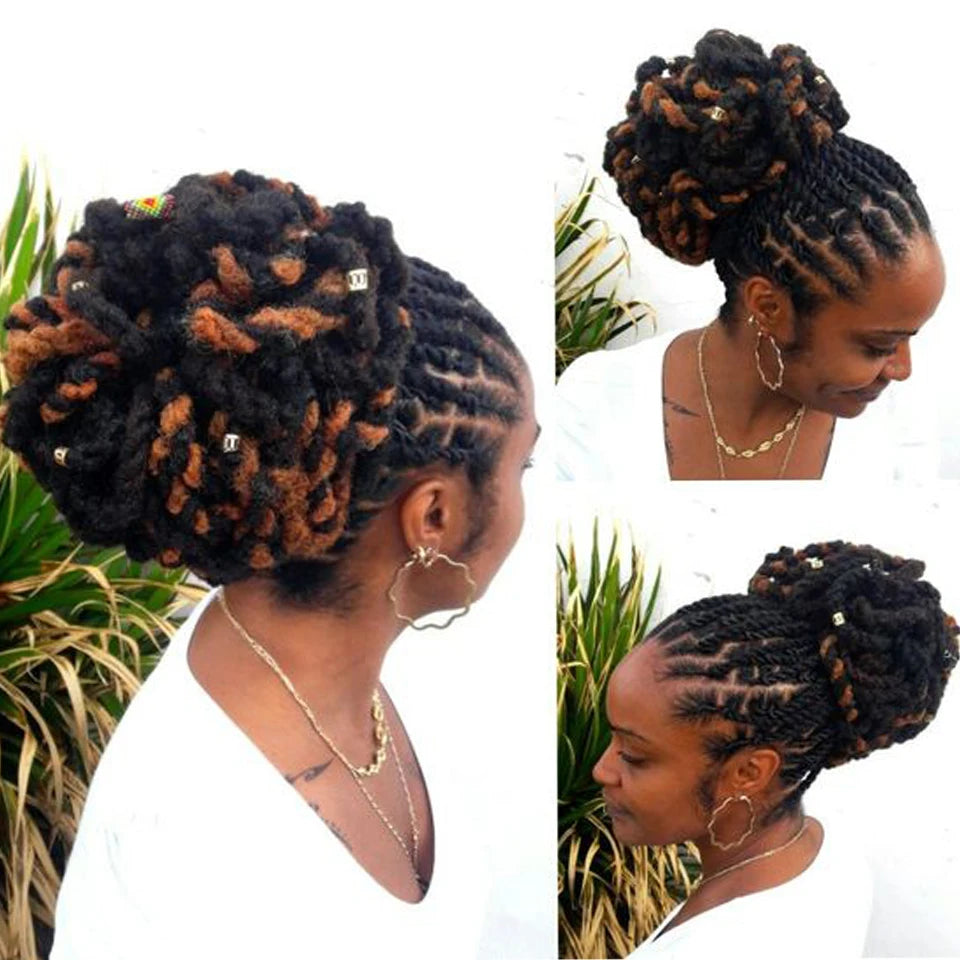 Synthetic Dreadlock Afro Puff Drawstring Ponytail Bun