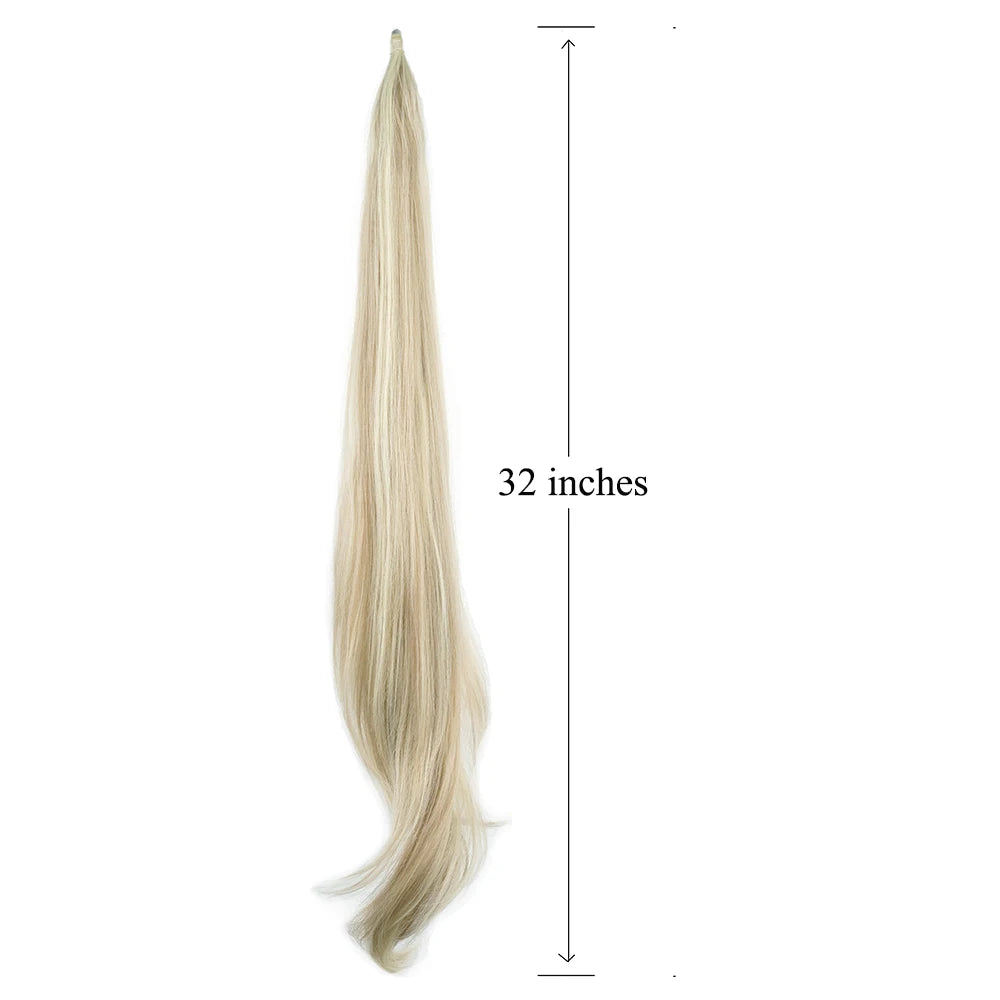 32-Inch Long Layered Straight Ponytail Hair Extension - 4