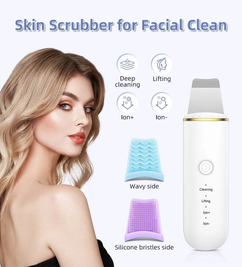 Ultrasonic Skin Scrubber Face Spatula for Deep Cleansing and Pore Care