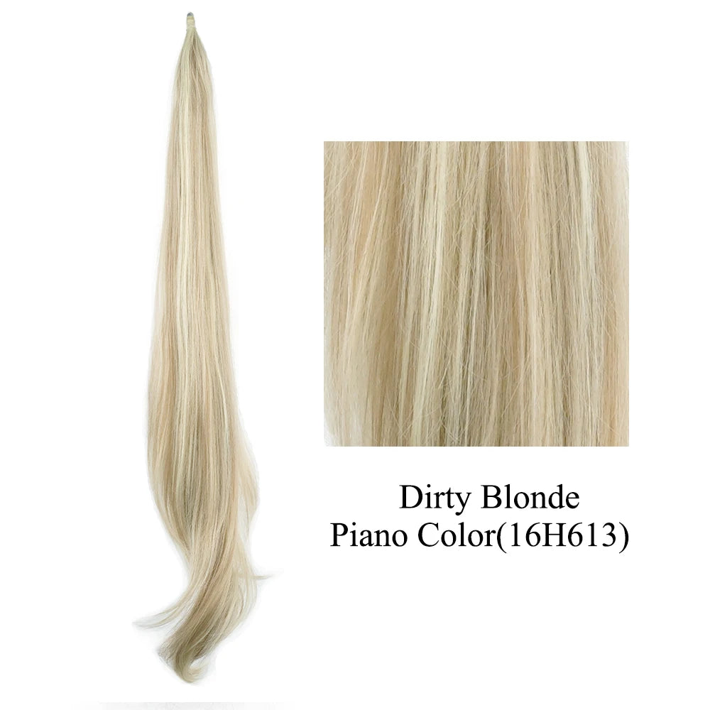 32-Inch Long Layered Straight Ponytail Hair Extension - 20