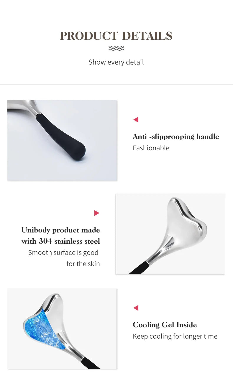 2-in-1 Stainless Steel Facial Cooling Cryo Sticks for Skin Tightening