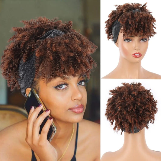 Short Kinky Curly Headband Wig for Easy Daily Styling