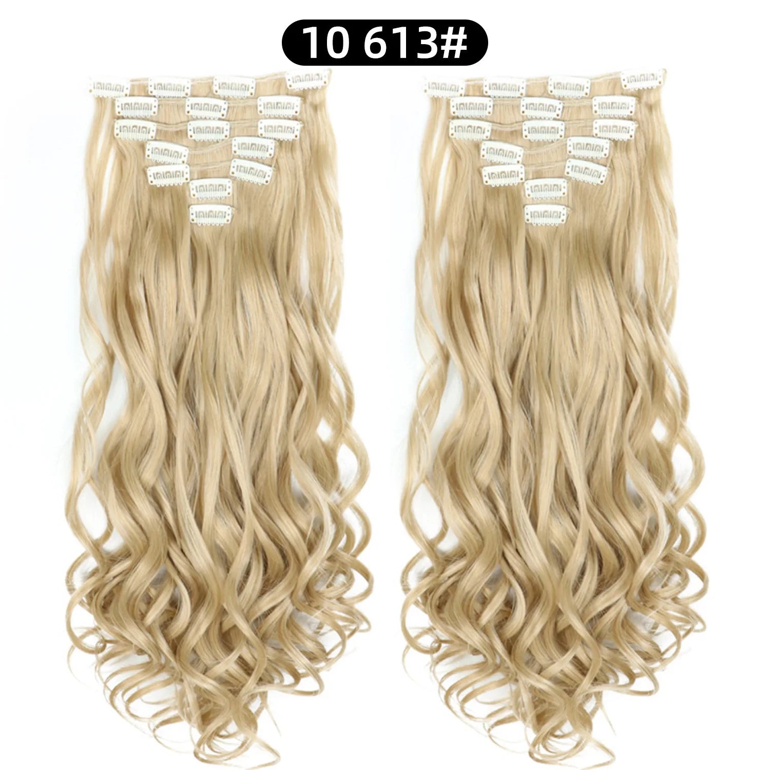 22 Inch Deep Wave Clip-In Hair Extensions Full Head Set - 49