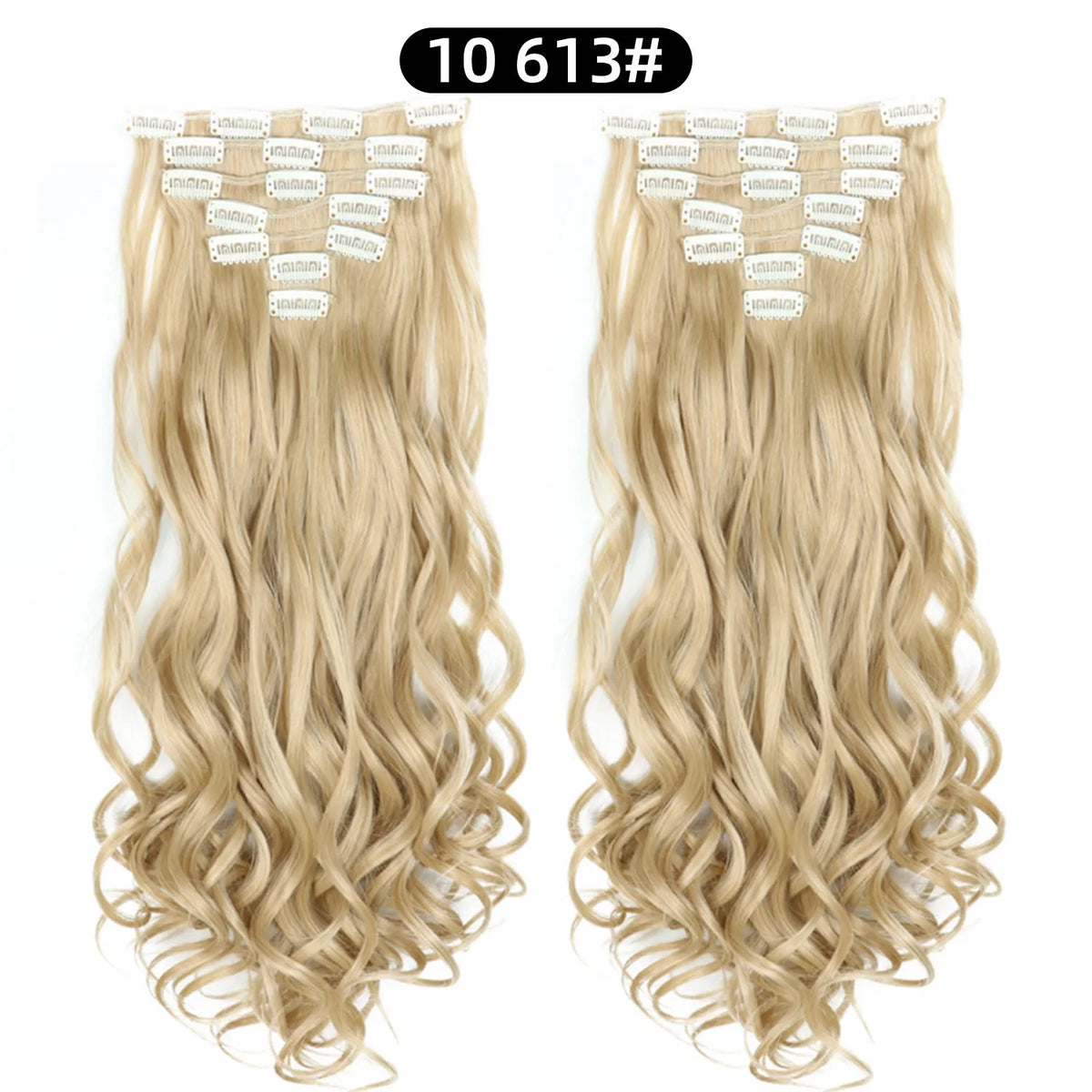 22 Inch Deep Wave Clip-In Hair Extensions Full Head Set