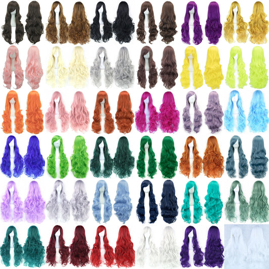 Long Curly Synthetic Cosplay Wig for Parties
