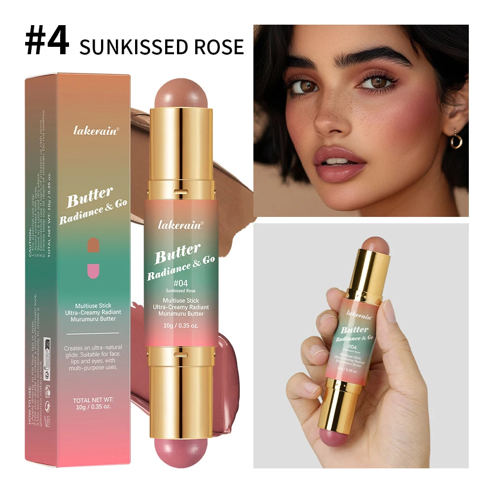 Double-Ended Cream Bronzer and Blush Stick for Face and Lips - 23